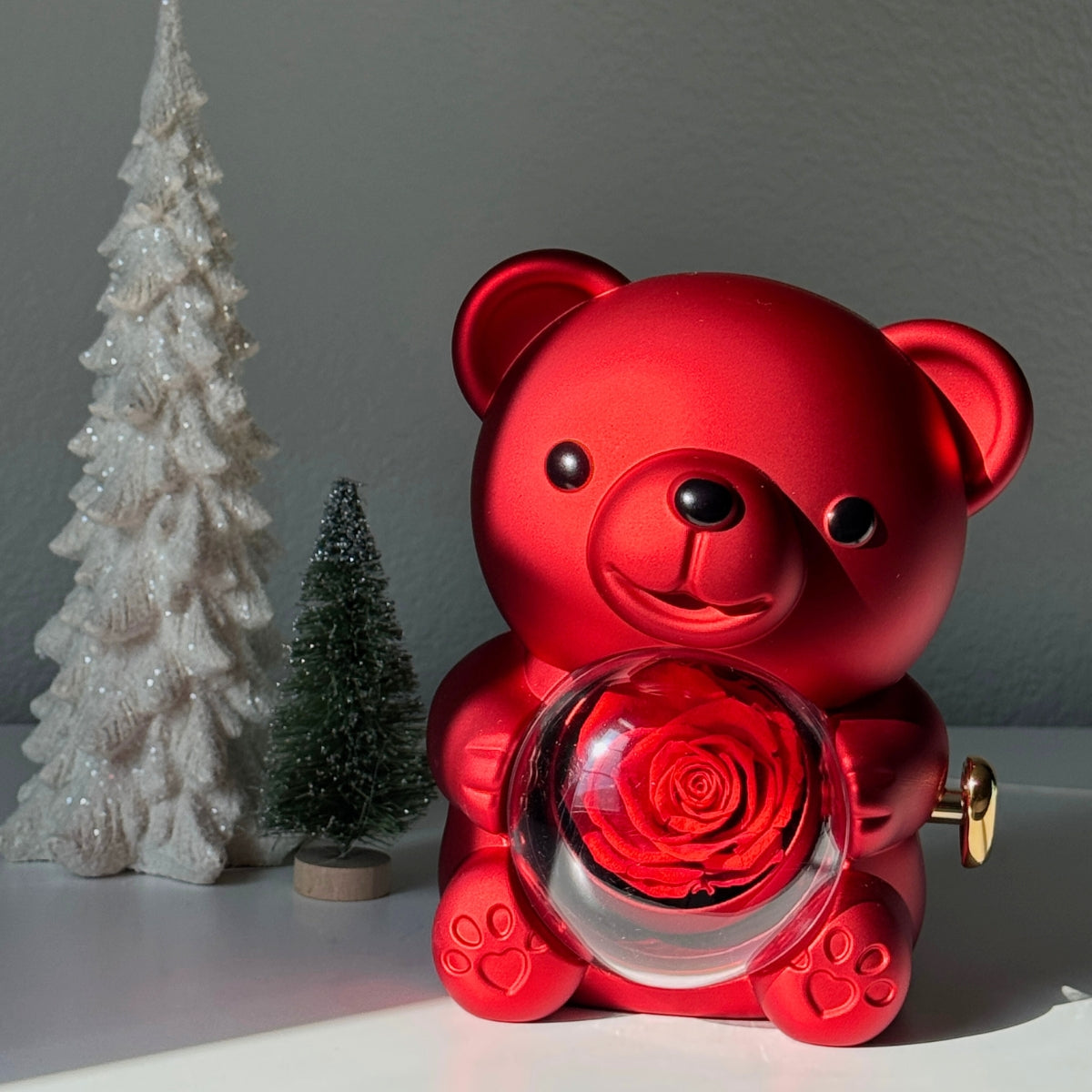 Eternal Rose Bear with Engraved Necklace | Swaveo Jewelry