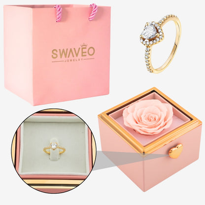 Flip Rose Box - W/ Promise Ring - Swaveo Jewelry