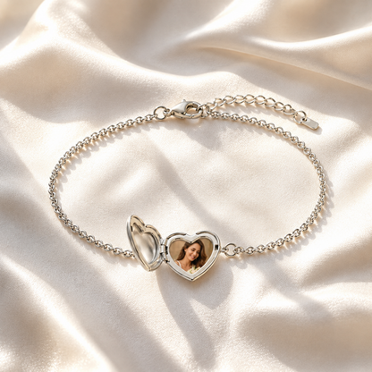 Heart Photo Locket Bracelet