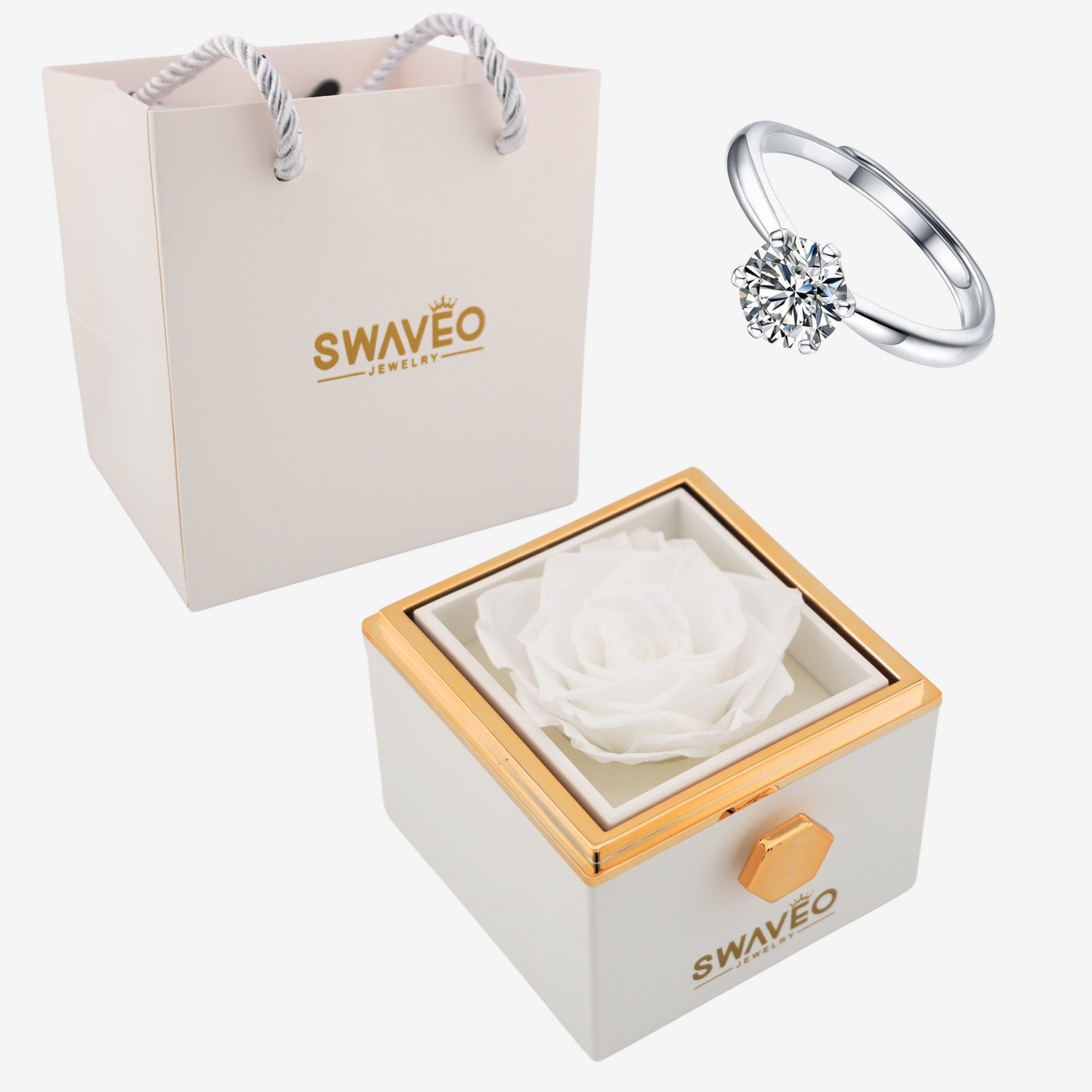 Forever Rose Box - W/ Promise Ring - Swaveo Jewelry