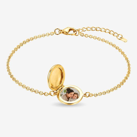 Round Photo Locket Bracelet