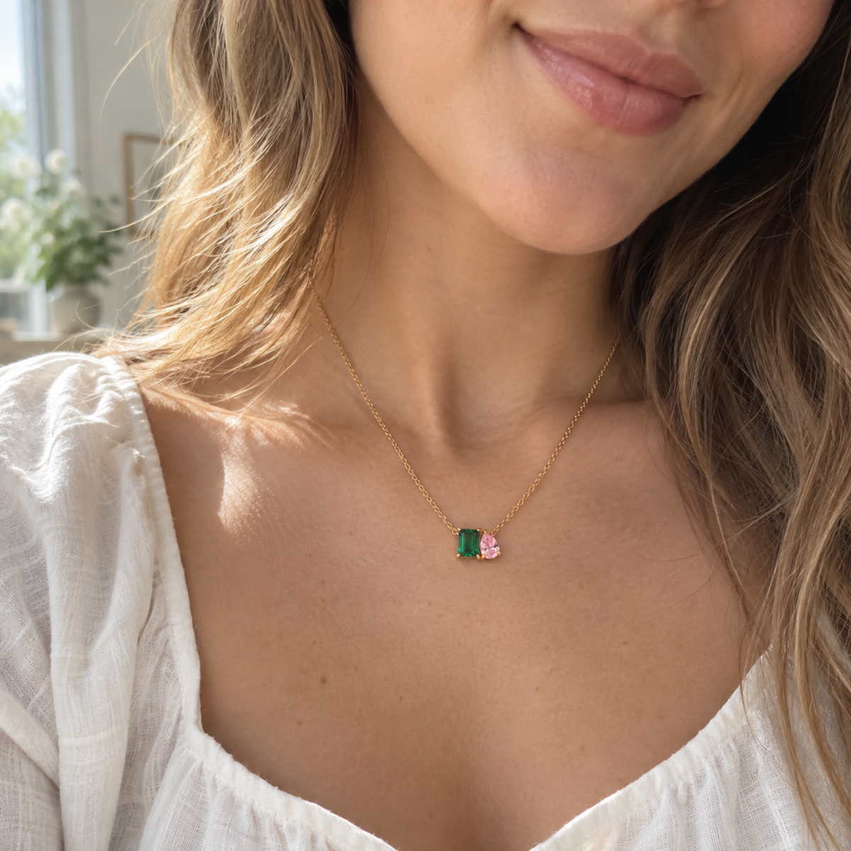 You & Me Birthstone Necklace