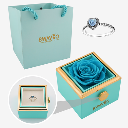 Forever Rose Box - W/ Heart Promise Ring - Swaveo Jewelry