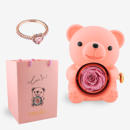 Forever Rose Bear W/ Promise Ring - Swaveo Jewelry