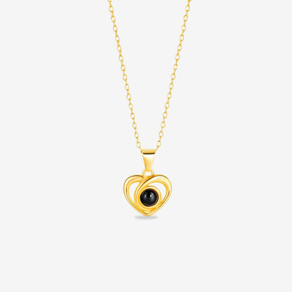 Cross-Heart Necklace - W/ Photo Projection