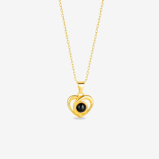 Cross-Heart Necklace - W/ Photo Projection