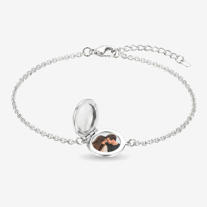 Round Photo Locket Bracelet