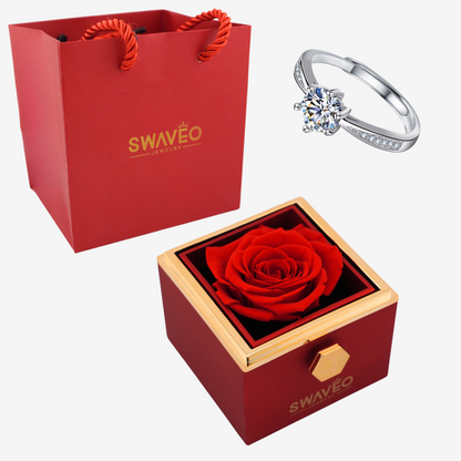 Forever Rose Box - W/ Promise Ring - Swaveo Jewelry