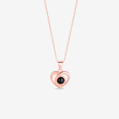 Cross-Heart Necklace - W/ Photo Projection
