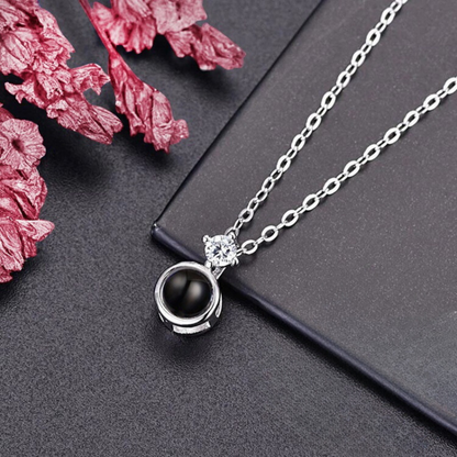 Round Diamond Necklace - W/ Photo Projection - Swaveo Jewelry