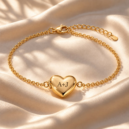 Heart Photo Locket Bracelet