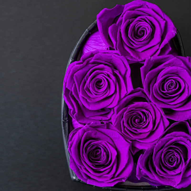 Eternal Heart Rose Box W/ 7 Forever Roses - Swaveo Jewelry