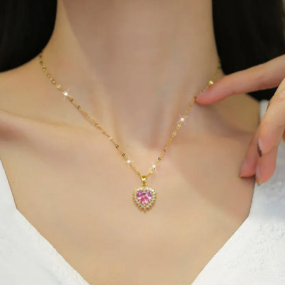 Pink Perfection Gold Necklace - Swaveo Jewelry