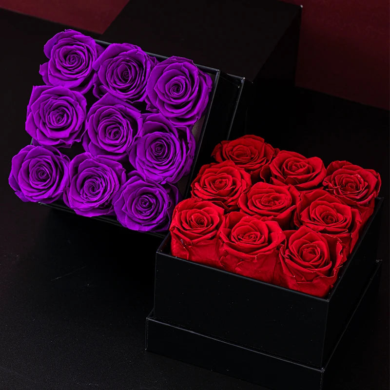 Eternal Grand Rose Box W/ 9 Forever Roses - Swaveo Jewelry