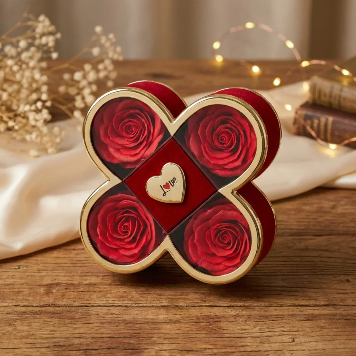 Boîte Signature Rose avec Collier Gravé