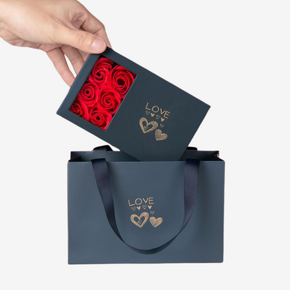 Six Rose Box - W/ Engraved Matching Bracelets