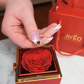 Valentine's Day Rotating Rose Box Bundle - Swaveo Jewelry