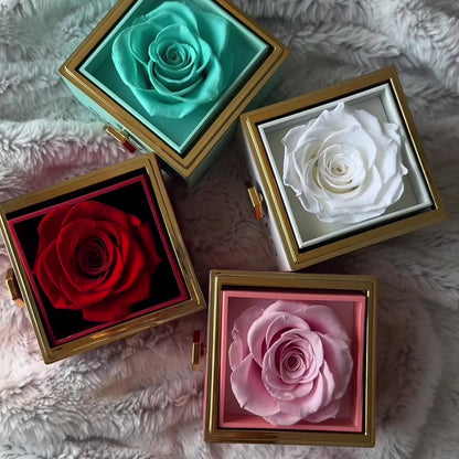 Eternal Rose Box with Engraved Necklace