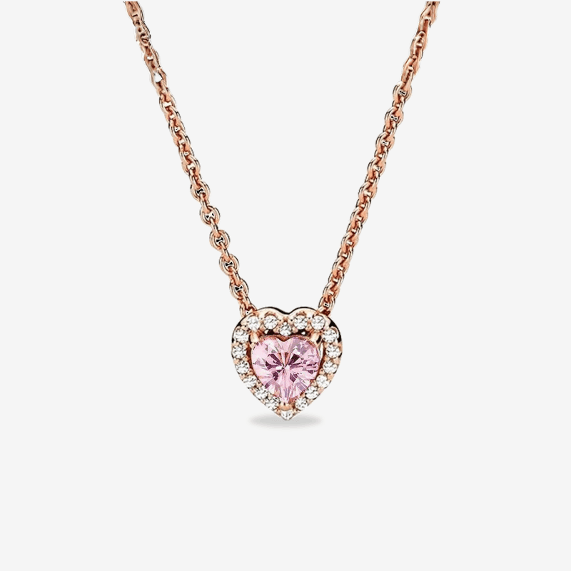 Forever Rose Bear W/ Eternal Heart Necklace